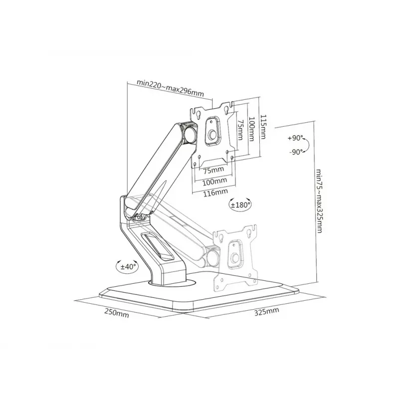 Galda statīvs Multibrackets M Deskstand Touch Basic