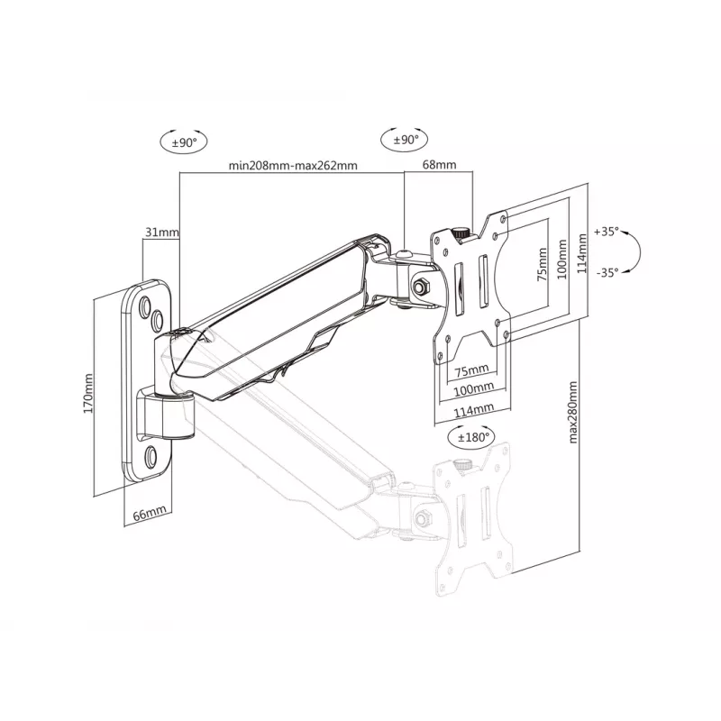 Multibrackets M Monitormount Wall Basic Single Melns 8 kg 17-32 inch