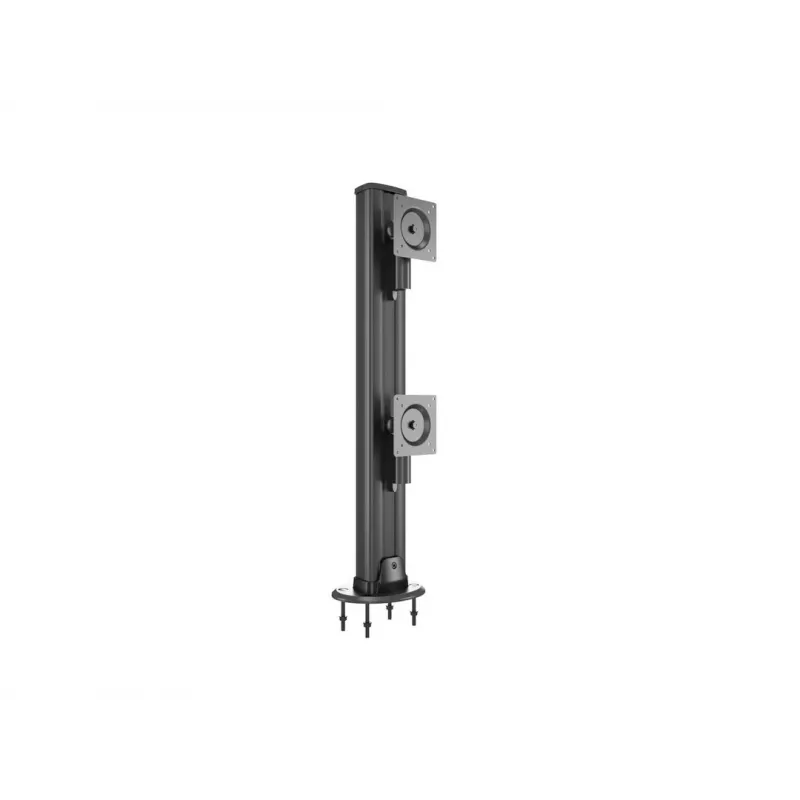 Kabeļu caurlaides pamatne MULTIBRACKETS M Deskmount HD — alumīnija korpuss, melna, Ø 21 cm, A 40 mm, 500 g