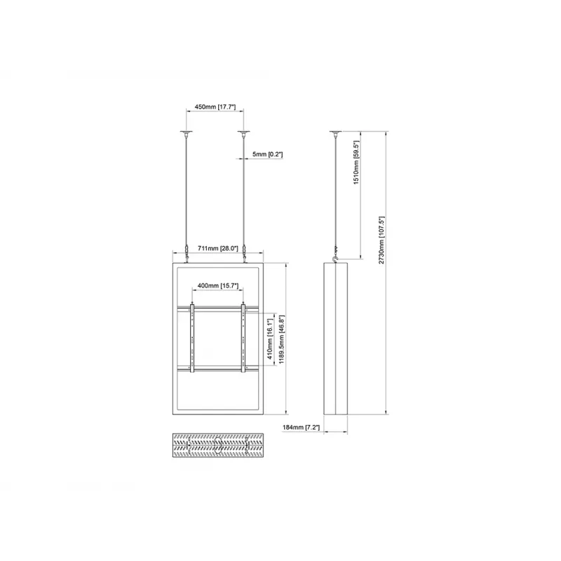 Multibrackets M Pro Series Enclosure 50 inch Wall Medium Melns Steel Landscape/Portrait