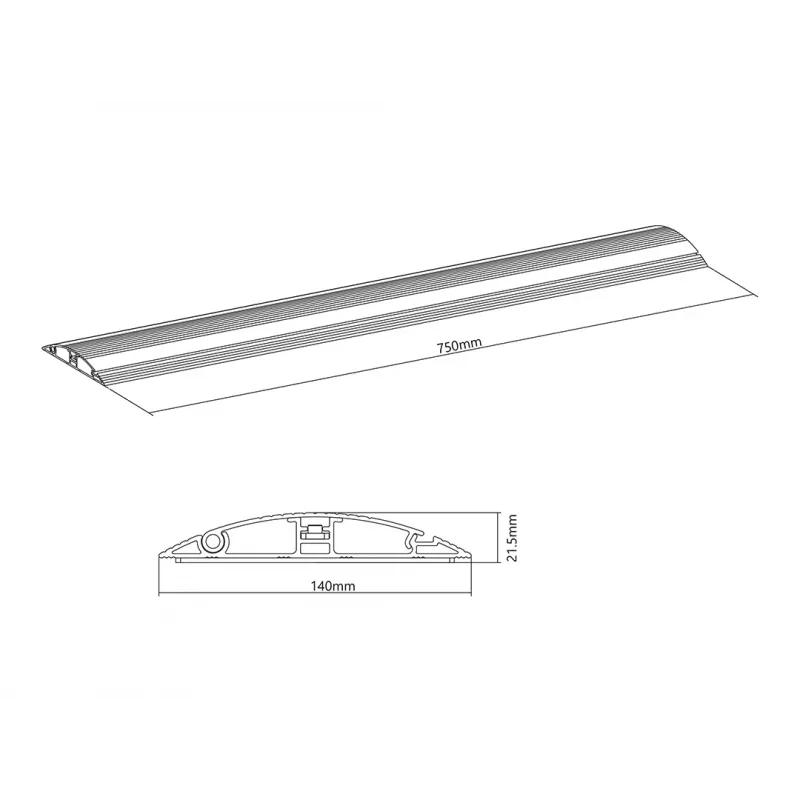 Multibrackets M Kabeļu aizsargkanāls Grīdas Alumīnijs - 139 mm platums - 750 mm garums