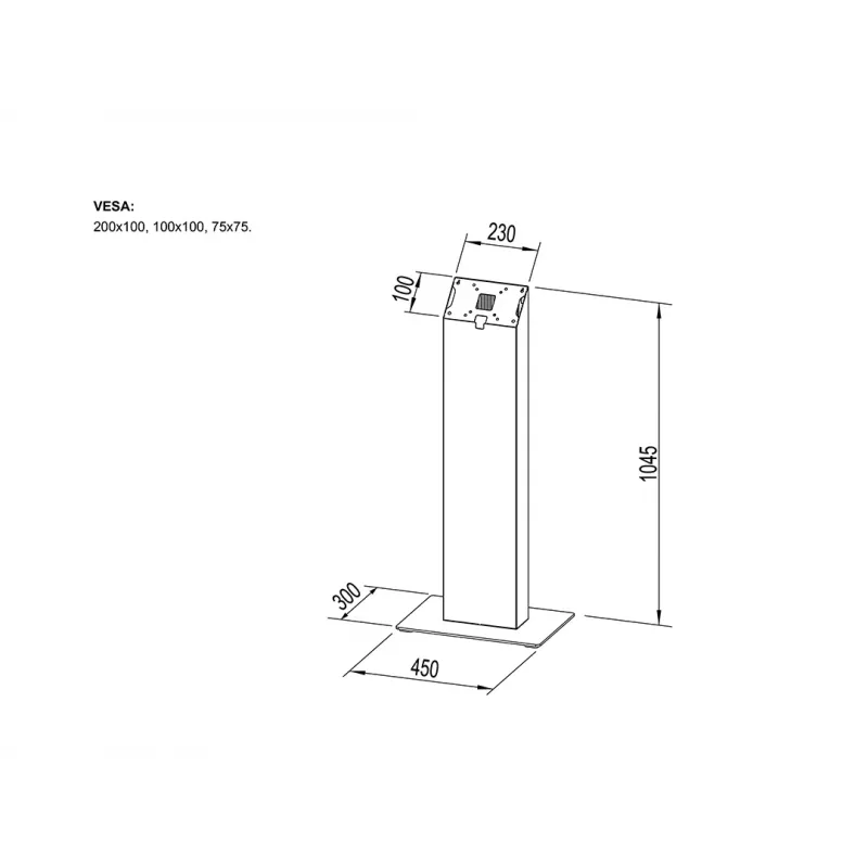 Multibrackets M Pro Series Kiosk Melns 15-32 collas, 20 kg ietilpība