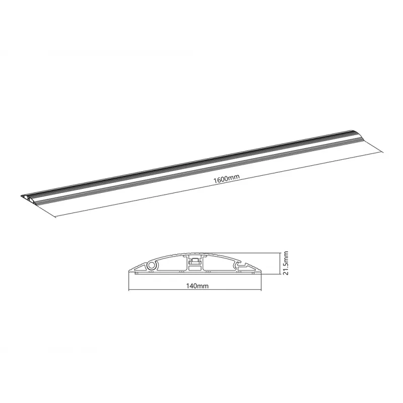 Multibrackets M kabeļu pārsegs grīdai melns - 139 mm P - 1600 mm G