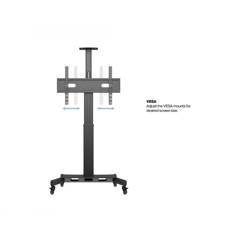 Multibrackets M Motorizēts Publiskais Grīdas Statīvs Viens Pīlārs 170 HD, 60 kg ietilpība, 32-75 collas