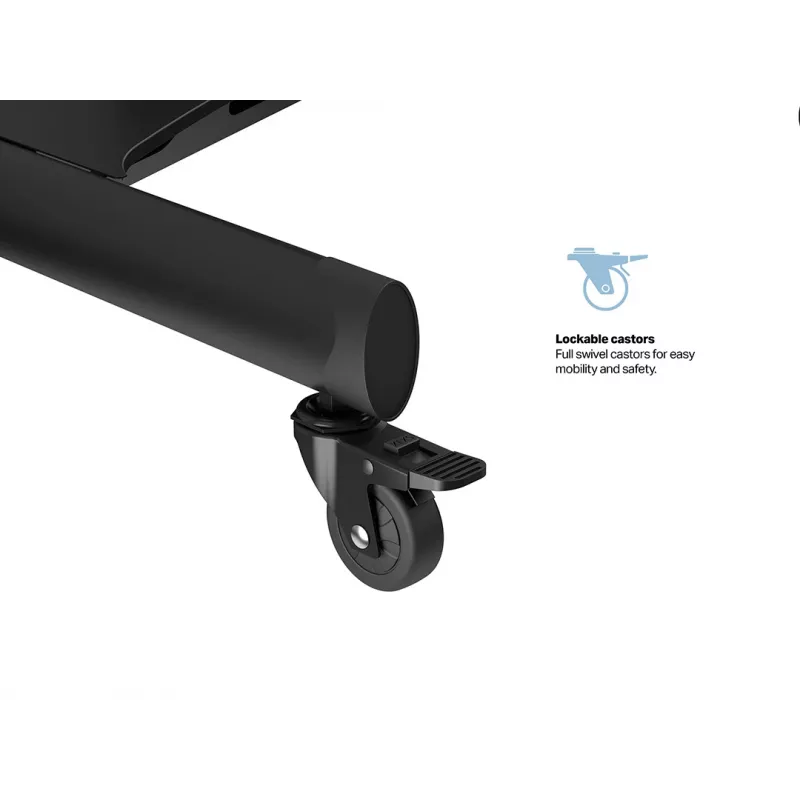 Multibrackets M Motorizēts Publiskais Grīdas Statīvs Viens Pīlārs 170 HD, 60 kg ietilpība, 32-75 collas