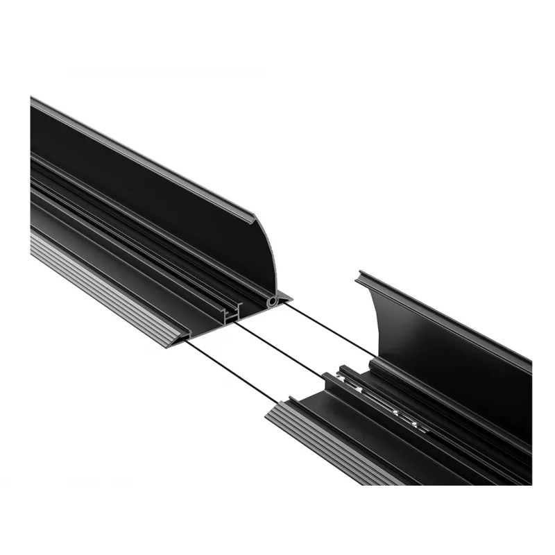 Kabeļu grīdas aizsargs Multibrackets M kabeļu pārsegs grīdai melns 139mm-P 2200mm-G
