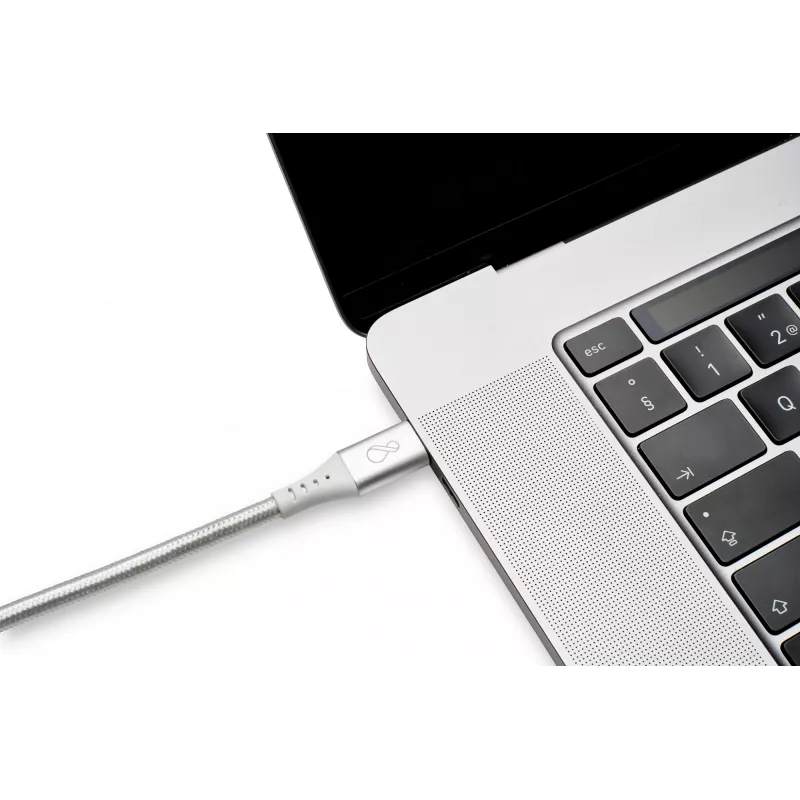 USB-C uz USB-C kabelis Ochno O-USBG2-70-1 — USB 3.2 Gen 2, DP Alt Mode 1.4, vīriešu–vīriešu, pīts, 0,7 m, balts