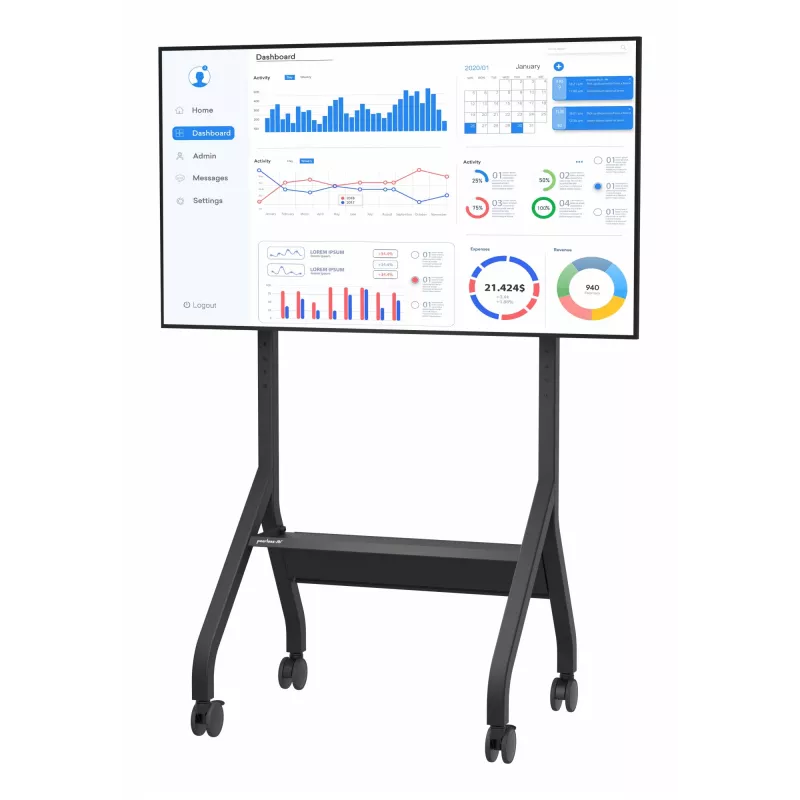 Peerless SR860-EUK reklāmas displeja statīvs 190,5 cm (75 collas) Melns