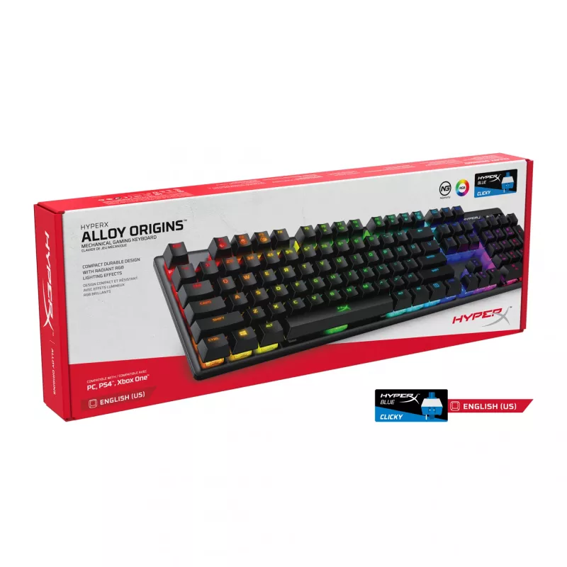 HyperX Alloy Origins klaviatūra spēlēm USB QWERTY US English melna
