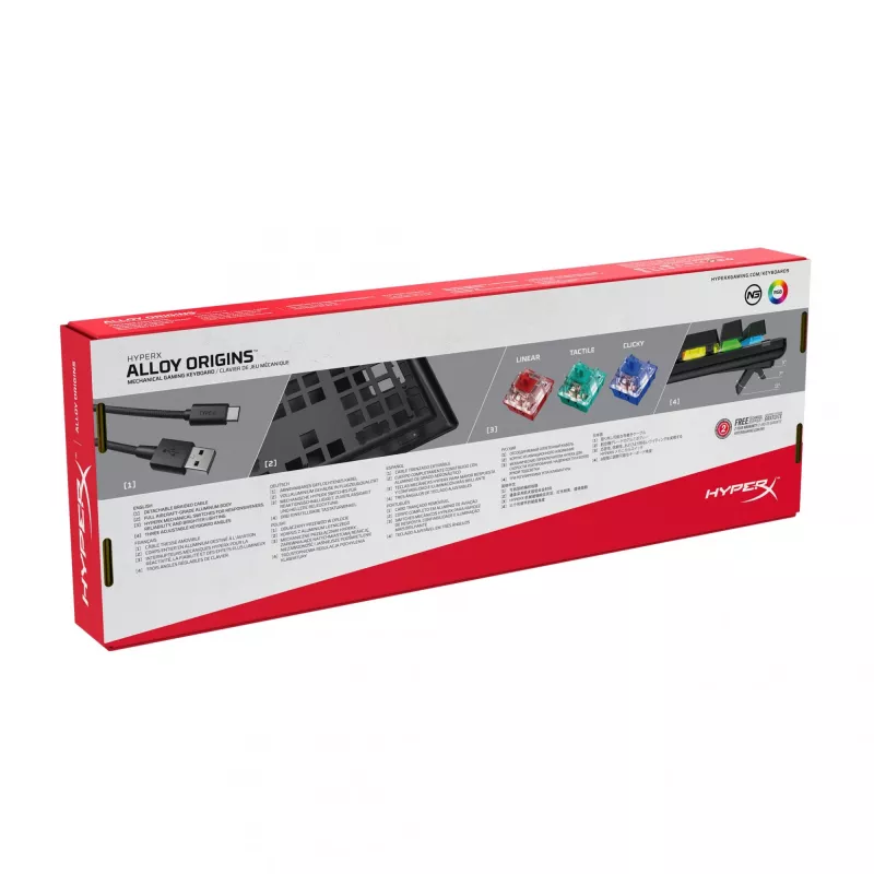 HyperX Alloy Origins klaviatūra spēlēm USB QWERTY US English melna