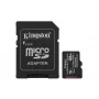 MicroSDXC zibatmiņas karte Kingston 128GB Industrial C10 A1 pSLC UHS-I, 100 MB/s lasīšana, 80 MB/s rakstīšana, V30/U3, melna + SD adapteris