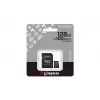 MicroSDXC zibatmiņas karte Kingston 128GB Industrial C10 A1 pSLC UHS-I, 100 MB/s lasīšana, 80 MB/s rakstīšana, V30/U3, melna + SD adapteris