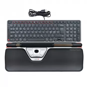Contour Design Rollerpele Red Plus + Balance vadu, pilnizmēra (100%), vadu, USB, QWERTY, melns, pele iekļauta