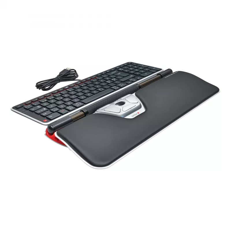 Contour Design Rollerpele Red Plus + Balance vadu, pilnizmēra (100%), vadu, USB, QWERTY, melns, pele iekļauta