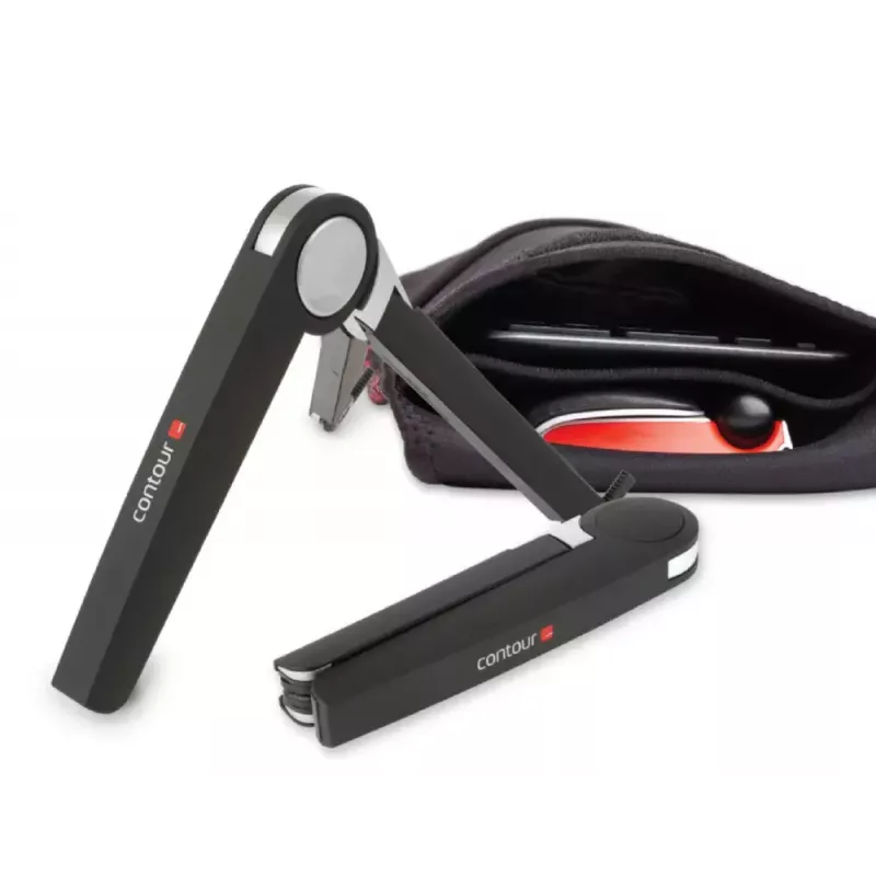 Contour Rollerpele Red Plus WL Travel Kit — bezvadu RF, pilna izmēra tastatūras formas faktors, melns, komplektā pele un plaukstas balsts