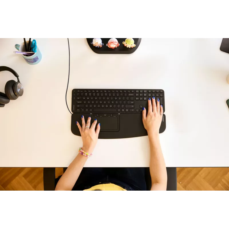 Contour Design Contour Touch ergonomiskais skārienpaliktnis ar vadu, vadu, USB, USB Type-C, Contour Design, melns, 118 mm