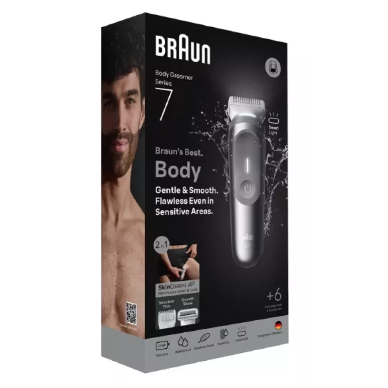 Ķermeņa apgriezējs Braun Series 7 BG7550 pelēka Lithium-Ion baterija