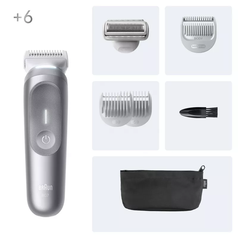 Ķermeņa apgriezējs Braun Series 7 BG7550 pelēka Lithium-Ion baterija
