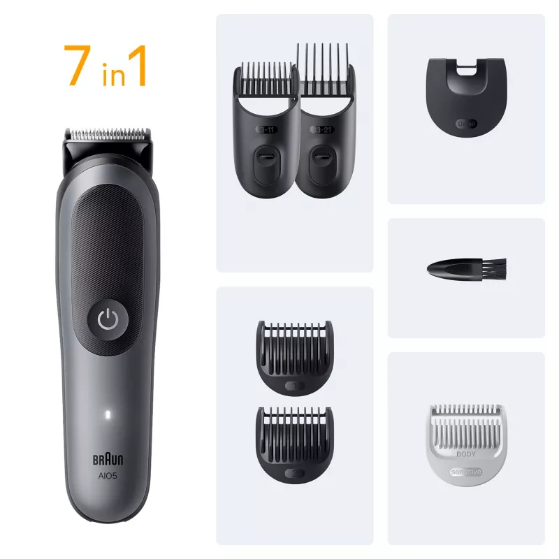 Braun AIO5520 matu trimmeris/frizieris Melns, pelēks 14 Lithium-Ion (Li-Ion)