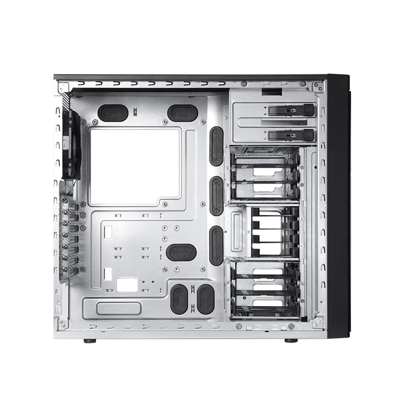Datora korpuss CHIEFTEC BW-01B-OP Midi Tower ATX/ITX, balsta 6×3,5 collu + 4×2,5 collu, 2×5,25 collu, aizmugurē 1×120 mm, SGCC, melns, 200×510×465 mm