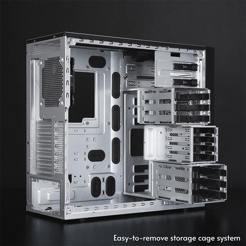 Datora korpuss CHIEFTEC BW-01B-OP Midi Tower ATX/ITX, balsta 6×3,5 collu + 4×2,5 collu, 2×5,25 collu, aizmugurē 1×120 mm, SGCC, melns, 200×510×465 mm
