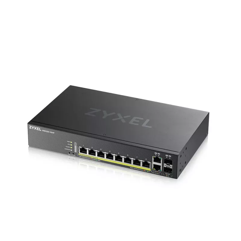 Zyxel GS2220-10HP-EU0101F tīkla komutators Pārvaldāms L2 Gigabit Ethernet (10/100/1000) Power over Ethernet (PoE) Melns