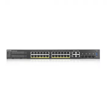 Zyxel GS2220-28HP-EU0101F tīkla slēdzis Pārvaldīts L2 Gigabit Ethernet (10/100/1000) Power over Ethernet (PoE) Melns