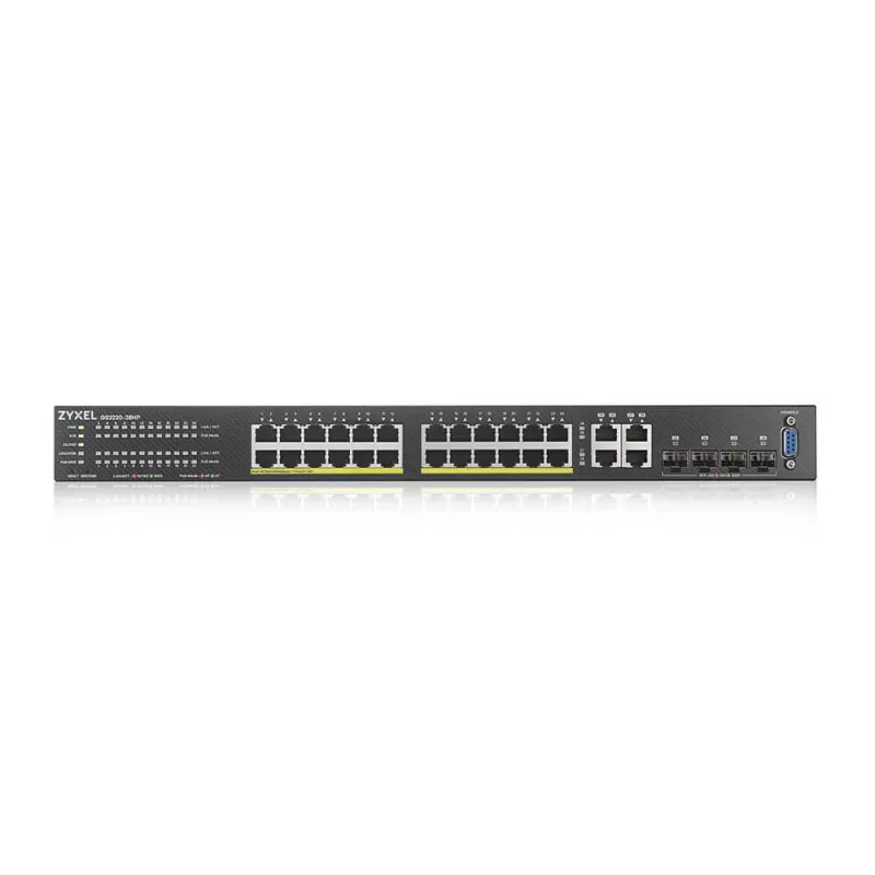 Zyxel GS2220-28HP-EU0101F tīkla slēdzis Pārvaldīts L2 Gigabit Ethernet (10/100/1000) Power over Ethernet (PoE) Melns