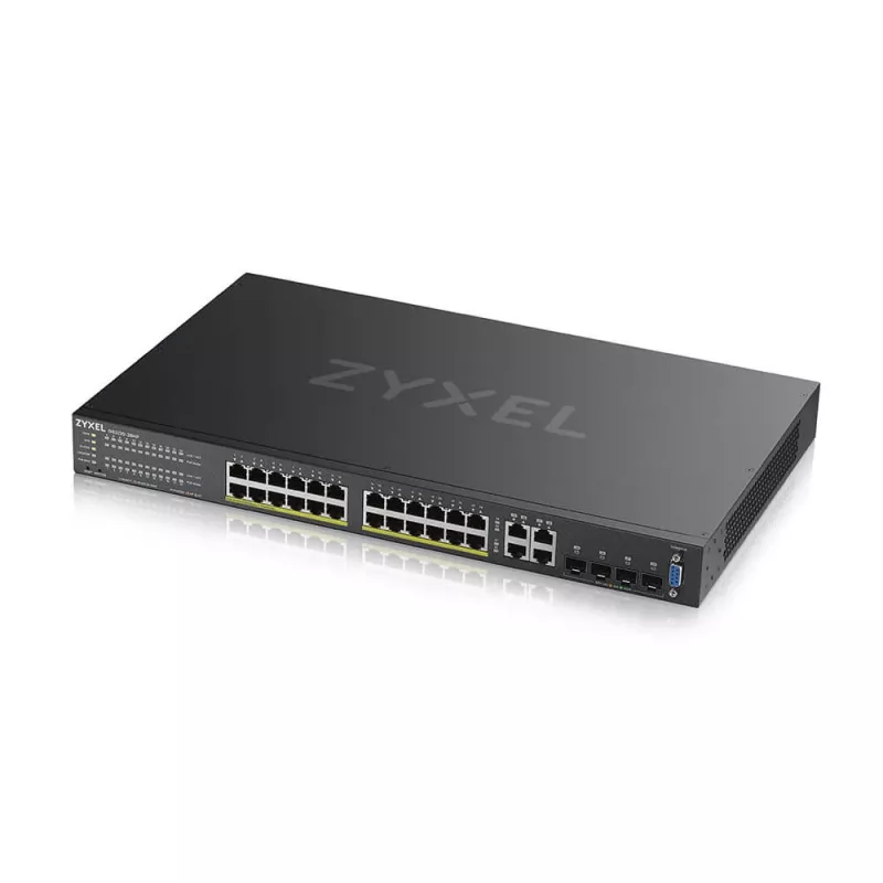 Zyxel GS2220-28HP-EU0101F tīkla slēdzis Pārvaldīts L2 Gigabit Ethernet (10/100/1000) Power over Ethernet (PoE) Melns