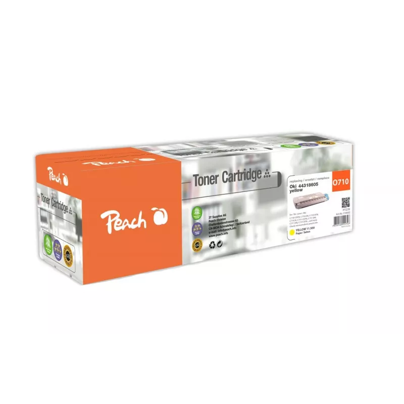 Peach 110602 tonera kasetne 1 gab. Saderīga dzeltena