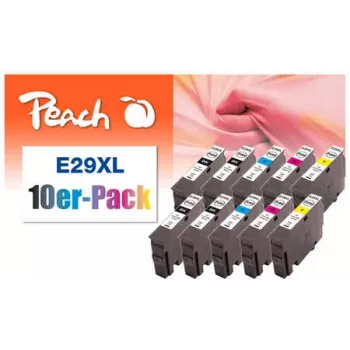 Peach 0F319987 tintes kasetne 10 gab. Melna, ciāna, fuksīna, dzeltena