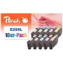 Peach 0F319987 tintes kasetne 10 gab. Melna, ciāna, fuksīna, dzeltena