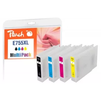 Peach PI200-724 tintes kasetne 4 gab. Saderīga Augsta (XL) ietilpība Melna, ciāna, fuksīna, dzeltena