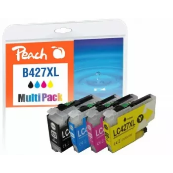 Peach PI500-401 tintes kārtridžs 4 gab. Saderīgs Augstas (XL) ietilpības Melns, Ciāna, Fuksīna, Dzeltena