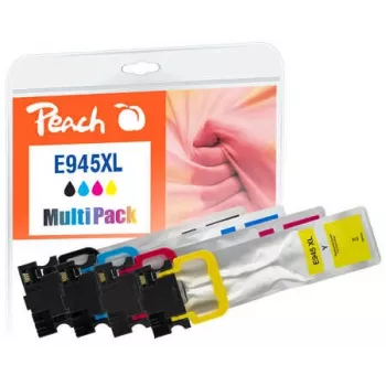 Peach PI200-796 tintes kasetne 4 gab. Saderīgs Augsta (XL) ietilpība Melna, Ciāna, fuksīna, Dzeltena