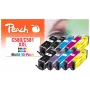 Peach PI100-437 tintes kasetne 10 gab. Saderīga Extra (Super) High Yield melna, ciāna, fuksīna, fotozilā, dzeltena