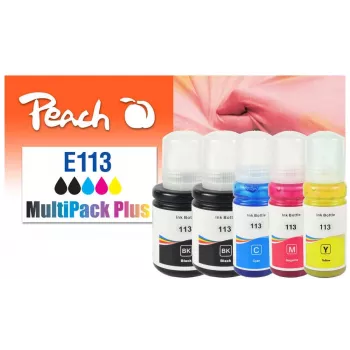 Peach 321323 tintes kasetne 5 gab. Saderīga standarta ietilpība melna, ciāna, fuksīna, dzeltena