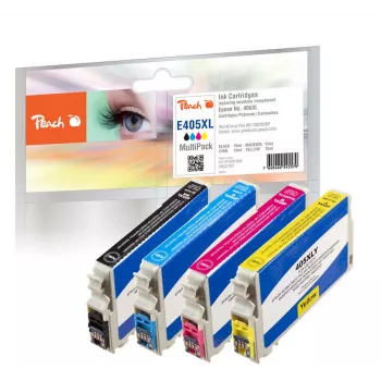 Peach PI200-908 tintes kasetne 4 gab. Saderīgs Lielas (XL) ietilpības Melna, Ciāna, fuksīna, Dzeltena