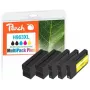 Peach PI300-1032 tintes kasetne 5 gab. saderīga Augstas (XL) ražības melna, ciāna, rozā, dzeltena