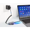 Manhattan USB-C dokstacija/sadalītājs, porti (x3): HDMI, USB-A un USB-C, ar strāvas padevi (PD) 100 W — nepieciešams ārējs USB-C lādētājs (nav iekļauts). USB barošana (nav nepieciešams ārējs barošanas avots), kad PD netiek izmantota, alumīnijs