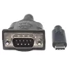 Manhattan USB-C uz Serial pārveidotājs, vīrišķais–vīrišķais, USB-C uz Serial/RS232/COM/DB9 pieslēgvietu, Prolific PL-2303RA mikroshēma, kabelis 45 cm, sudrabains/melns, polietilēna maisiņš