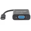 Manhattan USB-C uz VGA pārveidotāja kabelis, 1080p@60Hz, melns, 8cm, vīrišķais uz sievišķo, mūža garantija, līdzvērtīgs CDP2HD