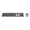 Manhattan One Single USB-A Nano Receiver for Both, Full-Size Wireless tastatūra, Ambidextrous Optical pele ar Three Buttons and Scroll Wheel, 1200 dpi, Silver/Melns
