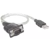 Manhattan USB-A uz seriālā pārveidotāja kabelis, 45 cm, vīriešu – vīriešu, Serial/RS232/COM/DB9, Prolific PL-2303RA mikroshēma, melns/sudrabains kabelis, trīs gadu garantija, līdzvērtīgs ICUSB232V2