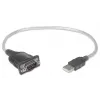 Manhattan USB-A uz seriālā pārveidotāja kabelis, 45 cm, vīriešu – vīriešu, Serial/RS232/COM/DB9, Prolific PL-2303RA mikroshēma, melns/sudrabains kabelis, trīs gadu garantija, līdzvērtīgs ICUSB232V2