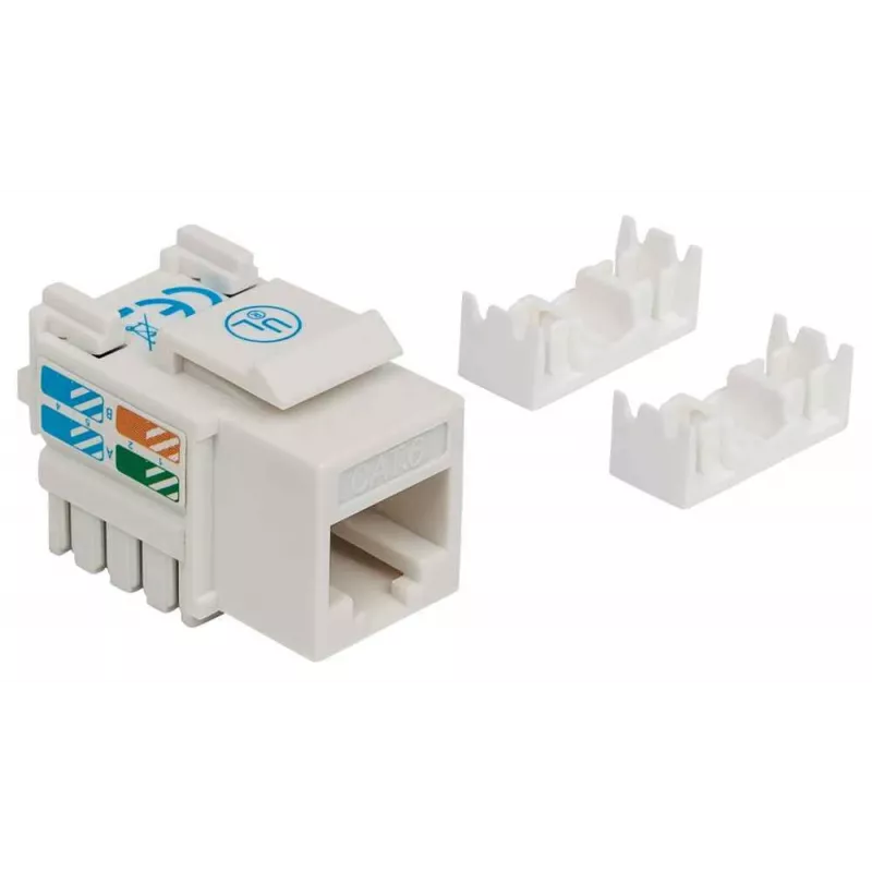 Intellinet Keystone ligzda, Cat6, UTP, Punch-down, balta, plakana, balta, RJ-45, sievišķā, 22/26, Cat6