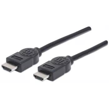 Manhattan HDMI 4K@30Hz kabelis, 1,8 m, piemērots VISIEM 1080p/HD un lielākajai daļai 4K lietojumu (lai pārliecinātos, pārbaudiet savas sistēmas 4K specifikāciju), vīrietis-vīrietis, melns, Ultra HD 4k x 2k, mūža garantija, ātrgaitas, līdzvērtīgs HDMM6