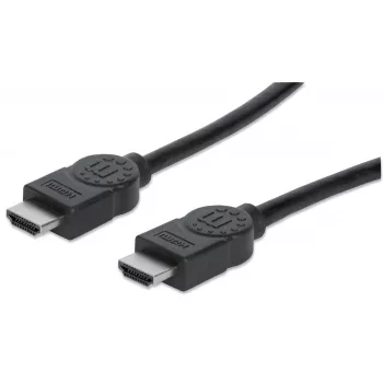 Manhattan HDMI 4K@30Hz kabelis ar Ethernet, 1 m, piemērots VISIEM 1080p/HD un lielākajai daļai 4K lietojumu (pārliecinieties par savas sistēmas 4K specifikāciju), vīrišķais – vīrišķais, melns, Ultra HD 4k x 2k, mūža garantija, ātrdarbīgs, ekvivalents HDMM1MHS