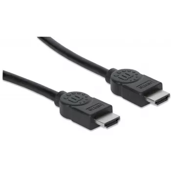 Manhattan HDMI 4K@30Hz kabelis ar Ethernet, 1 m, piemērots VISIEM 1080p/HD un lielākajai daļai 4K lietojumu (pārliecinieties par savas sistēmas 4K specifikāciju), vīrišķais – vīrišķais, melns, Ultra HD 4k x 2k, mūža garantija, ātrdarbīgs, ekvivalents HDMM1MHS