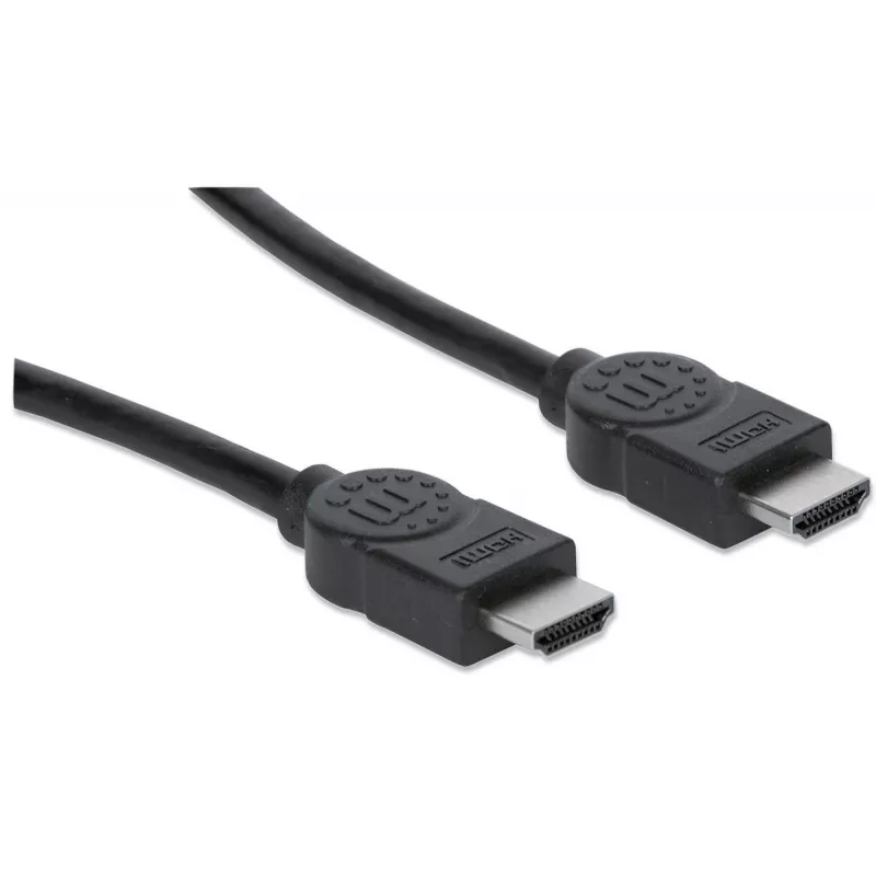 Manhattan HDMI 4K@30Hz kabelis ar Ethernet, 1 m, piemērots VISIEM 1080p/HD un lielākajai daļai 4K lietojumu (pārliecinieties par savas sistēmas 4K specifikāciju), vīrišķais – vīrišķais, melns, Ultra HD 4k x 2k, mūža garantija, ātrdarbīgs, ekvivalents HDMM1MHS